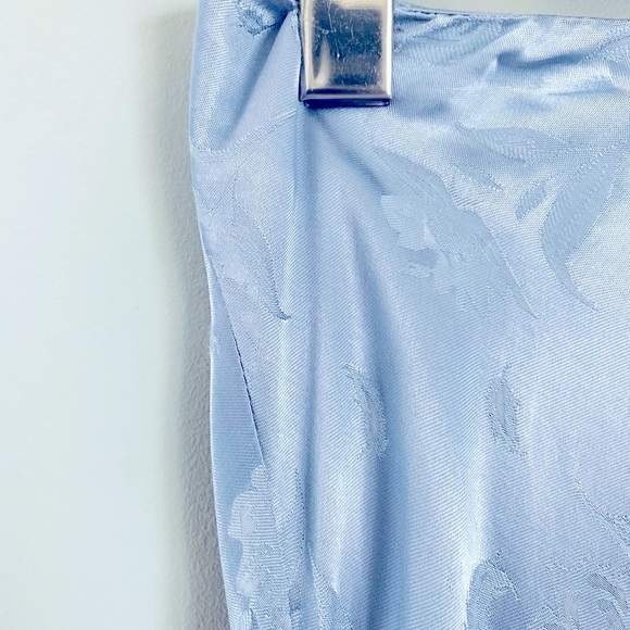 SATIN Baby Blue MIDI Skirt - Picture 4 of 5